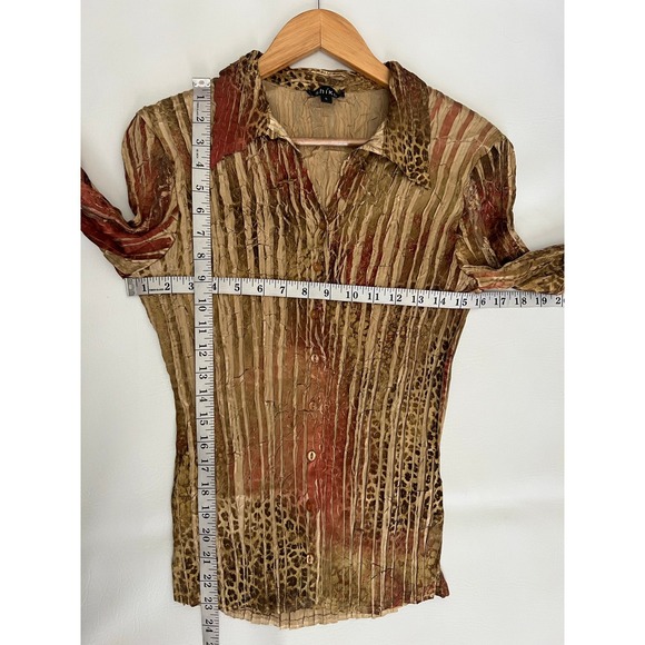 Shiko vintage textured animal print button up shirt Large Y2K Fairy Festival - Picture 8 of 9